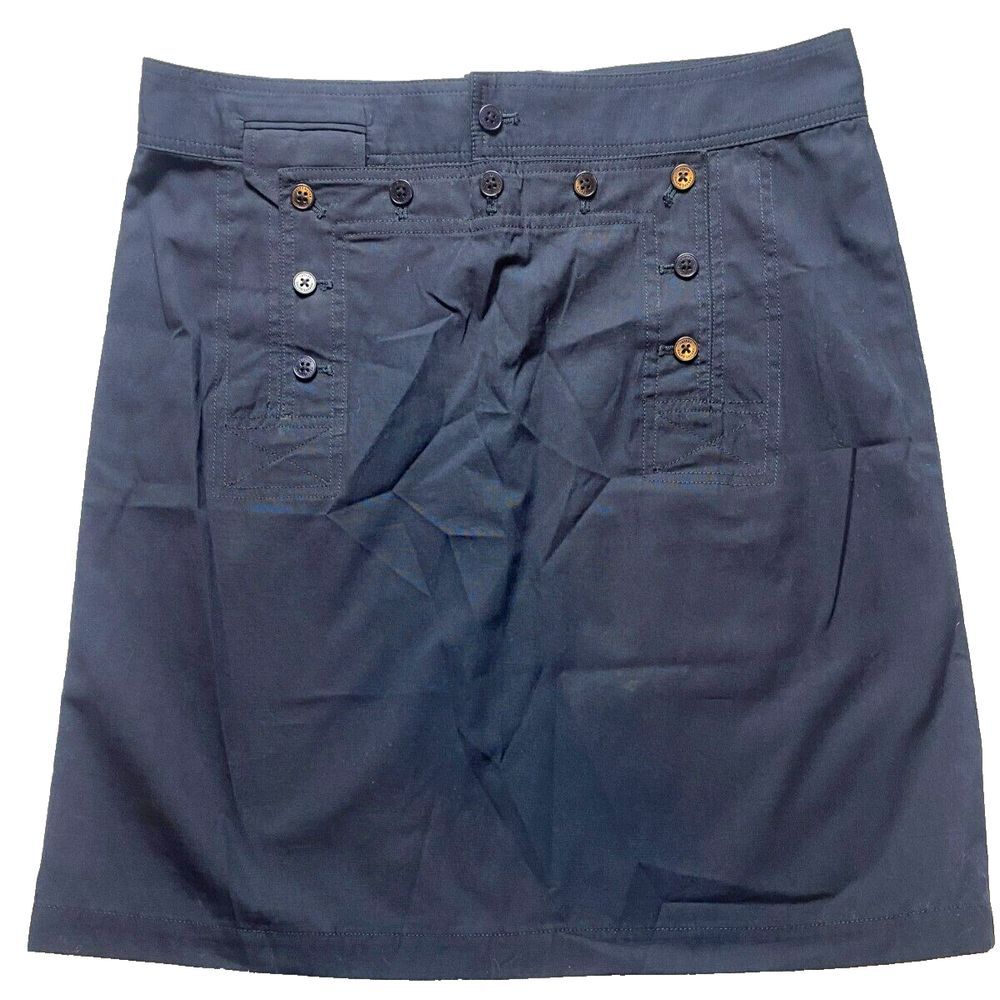 Lauren Ralph Lauren Skirt Womens 12 (36x21) Navy Pencil Straight Lace Up Ladies